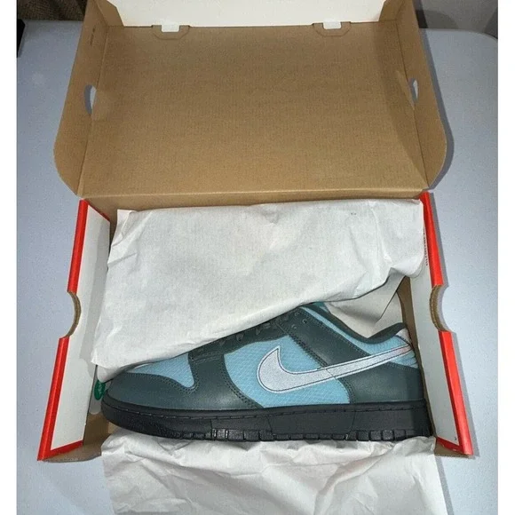 Nike Dunk Low Retro SE Vintage Green/Black-Denim Turq (FZ3052-300) Size 12 - Picture 12 of 14